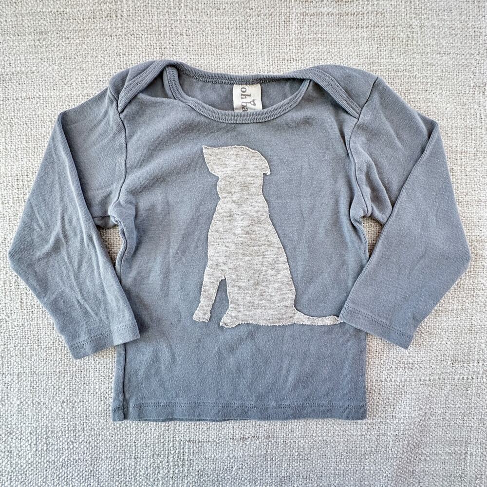 Oh Baby Dog Applique Long Sleeve Tee GUC 18-24mo